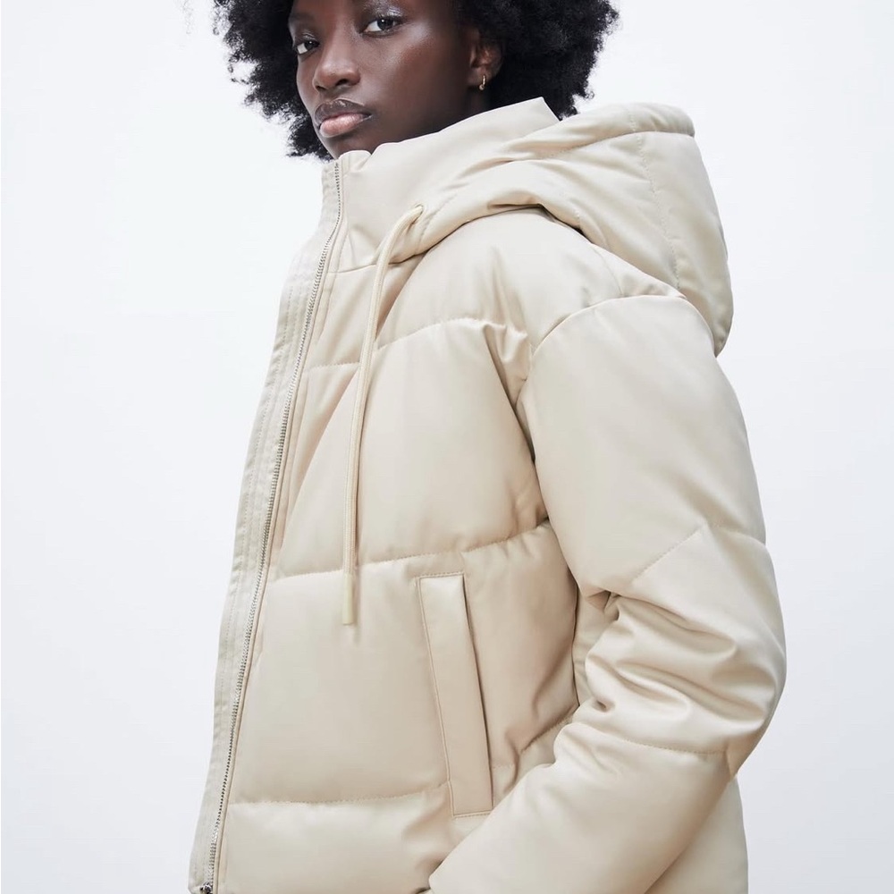 ✨NWOT- Zara Puffer Faux Leather Jacket✨